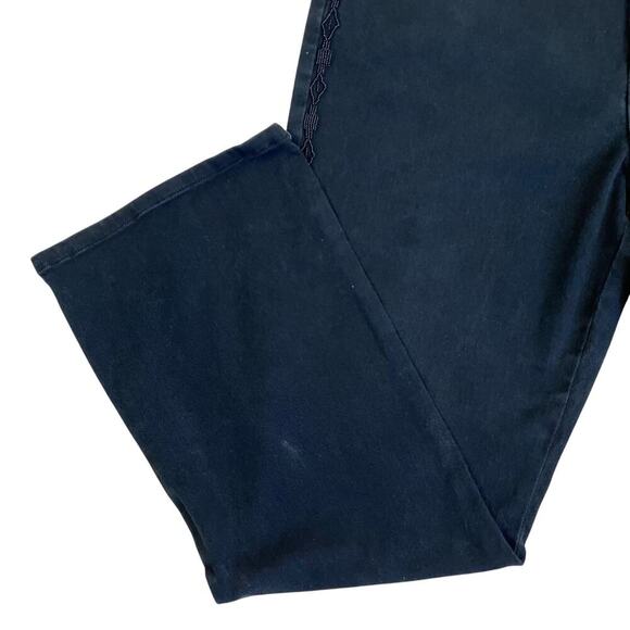 Lauren Ralph Lauren Sz 14 Aztec Beaded Black Pants Jeans Cotton Bootcut Relaxed - Picture 9 of 16